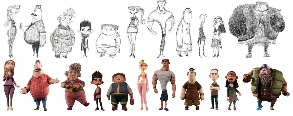 ParaNorman character sketches & final designs