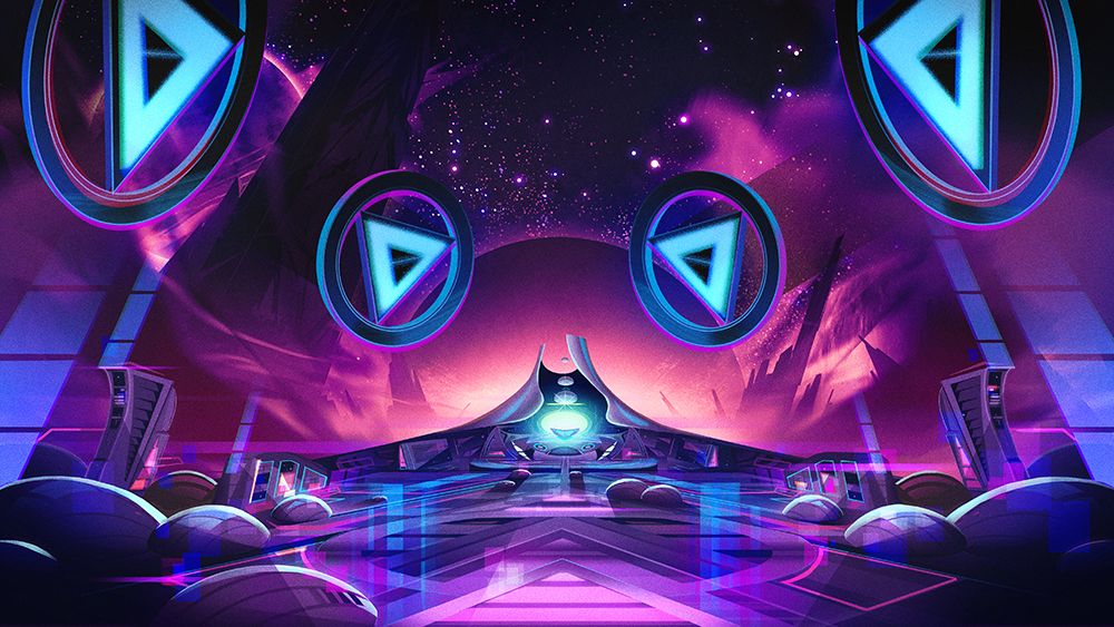 "Alien Nightclub" background design for AREA21 (Titmouse)