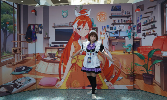 Fans took photos with Crunchyroll-Hime during the Anime Expo weekend