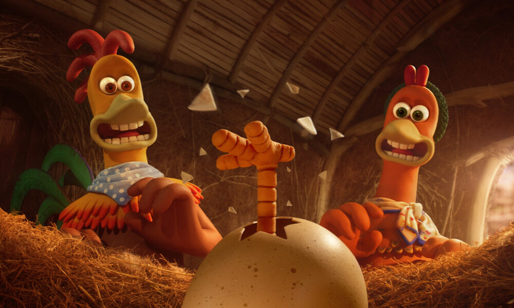 L-R: Rocky (Zachary Levi) and Ginger (Thandiwe Newton) are back, in Chicken Run: Dawn of the Nugget in 2023 (Aardman/NETFLIX © 2022)
