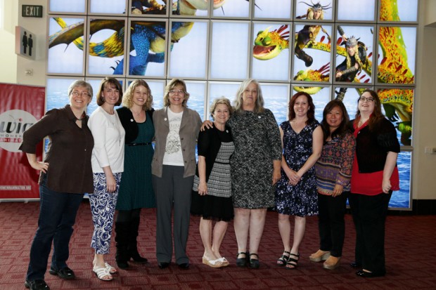 Story artist Johane Matte, production manager Rebecca Huntley, animator Jennifer Harlow, co-producer Kendra Haaland, producer Bonnie Arnold, WIA co-presidents Marge Dean and Kristy Scanlan, music executive Sunny Park and co-executive producer Kate Spencer.