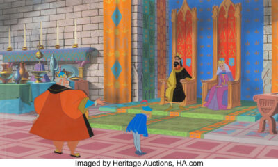 Sleeping Beauty Production Cel and Master Pan Production Background Setup