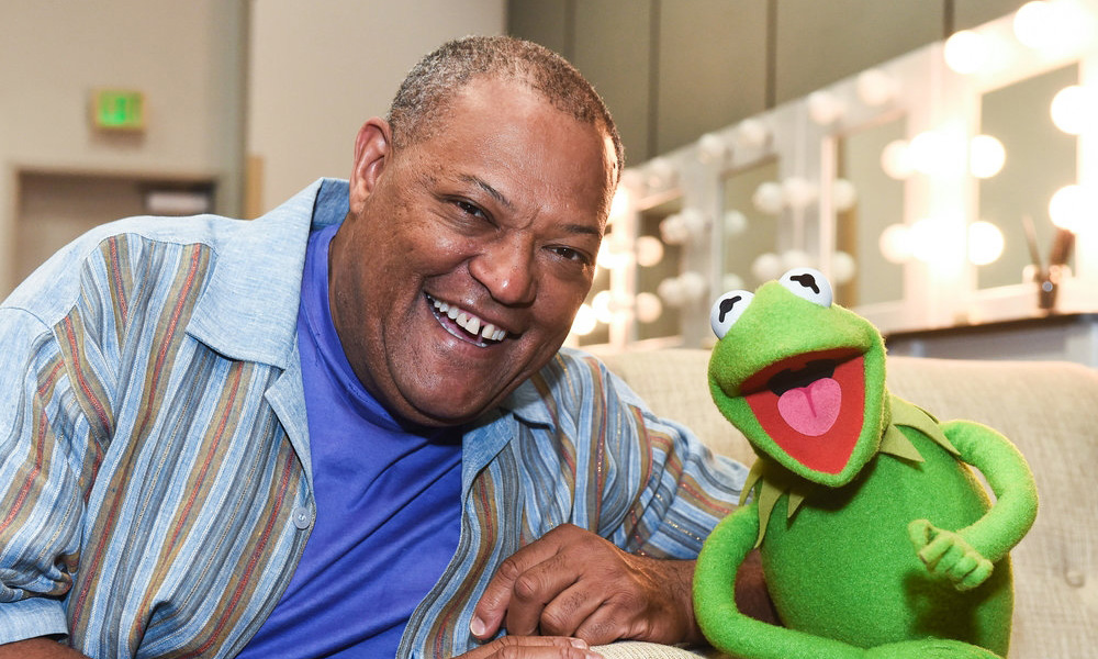 Laurence Fishburne and Kermit the Frog