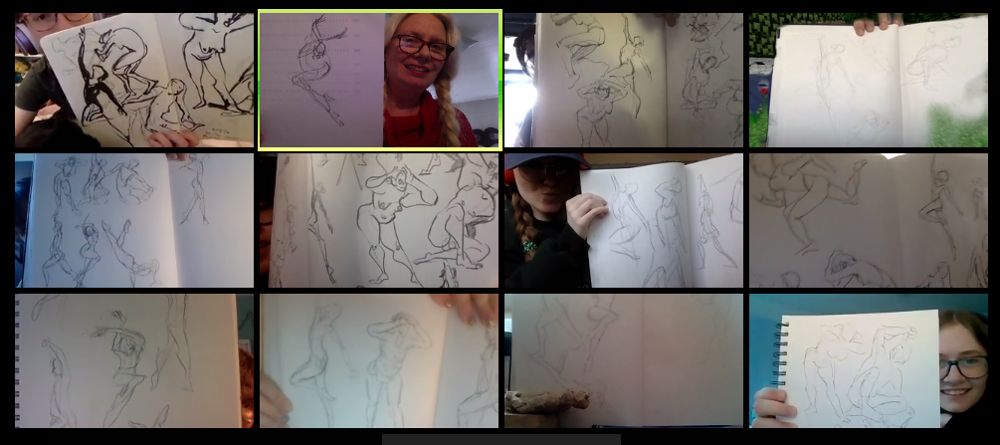 SVA's Fall 2020 first year drawing class taught virtually by Ruth Marshall over Zoom.
