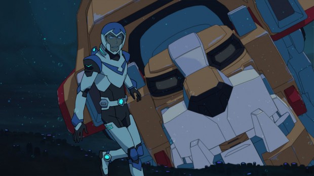 Lance and the Yellow Lion find themselves underwater when Season 2 of DreamWorks Voltron Legendary Defender premieres on Netflix January 20, 2017.