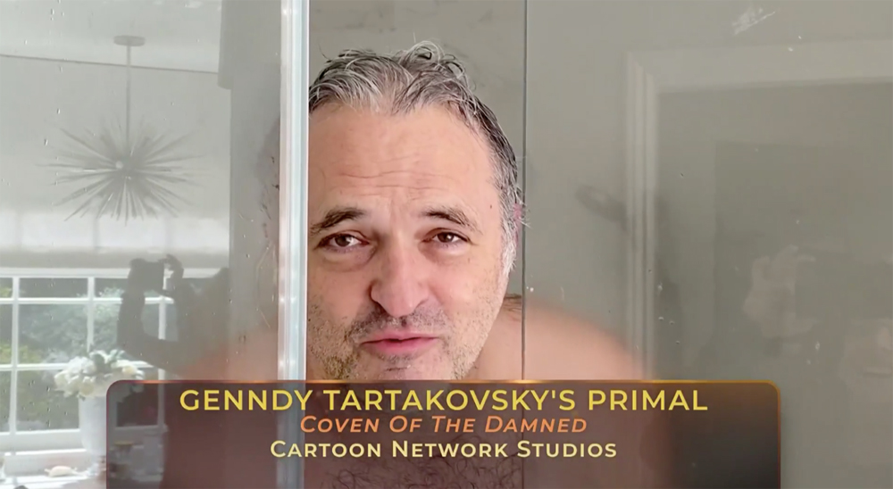 Genndy Tartakovsky made a steamy acceptance speech from his home shower last year, getting into the virtual ceremony spirit of the 2021 Annie Awards.