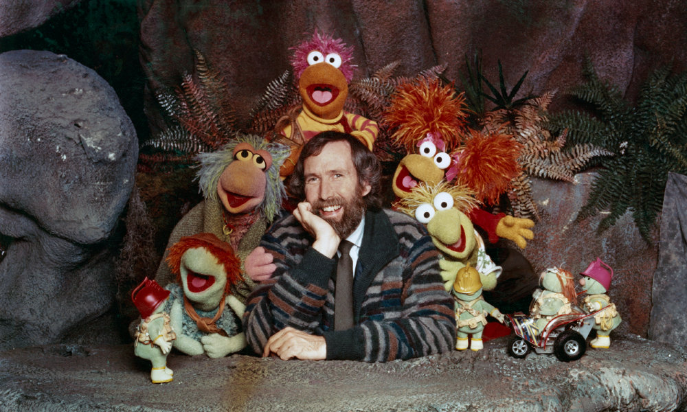Jim Henson with the original Fraggles of Fraggle Rock.
