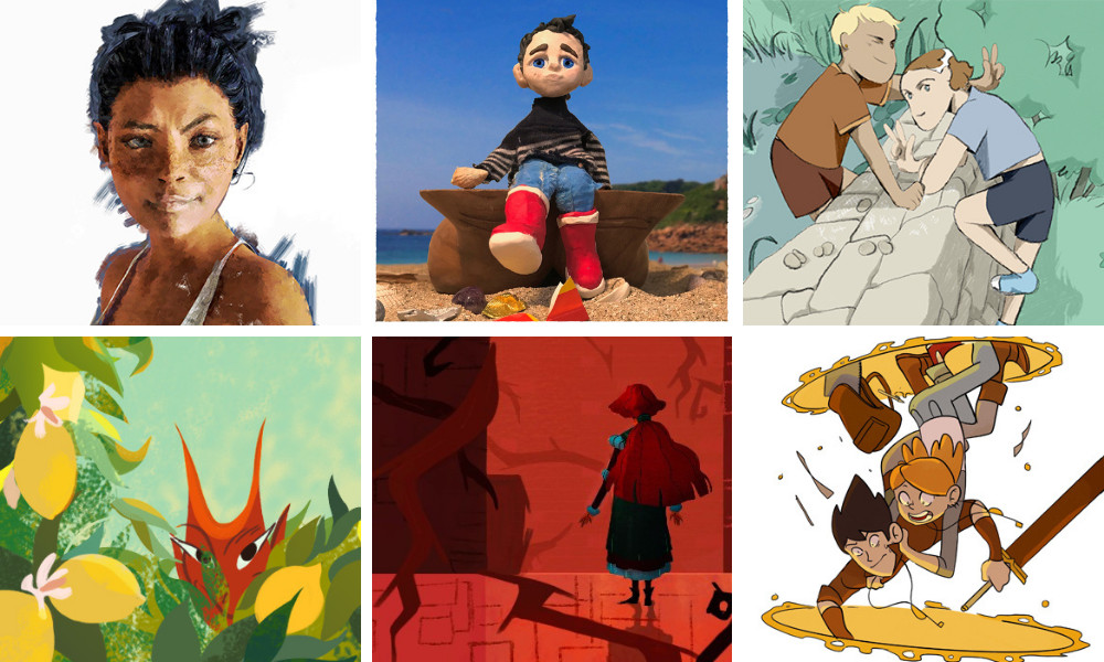 France dominates participation, with projects including (Top L-R)  Am'Rote (Gobelins), And the Sea Will Burn (École de la Cité), Just Like a Last Summer Day (EMCA); (Bottom L-R) The Tales of Provence (Emile Cohl), The Sleeping Beauty Chronicles (Centro de Capacitación Cinematográfica; Mexico/France), Atlas and the Hidden Doors (ECV Bordeaux).