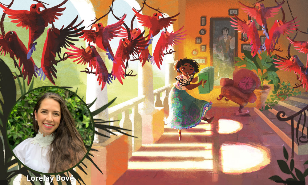 Concept painting of Mirabel in the magical casa by Lorelay Bové.