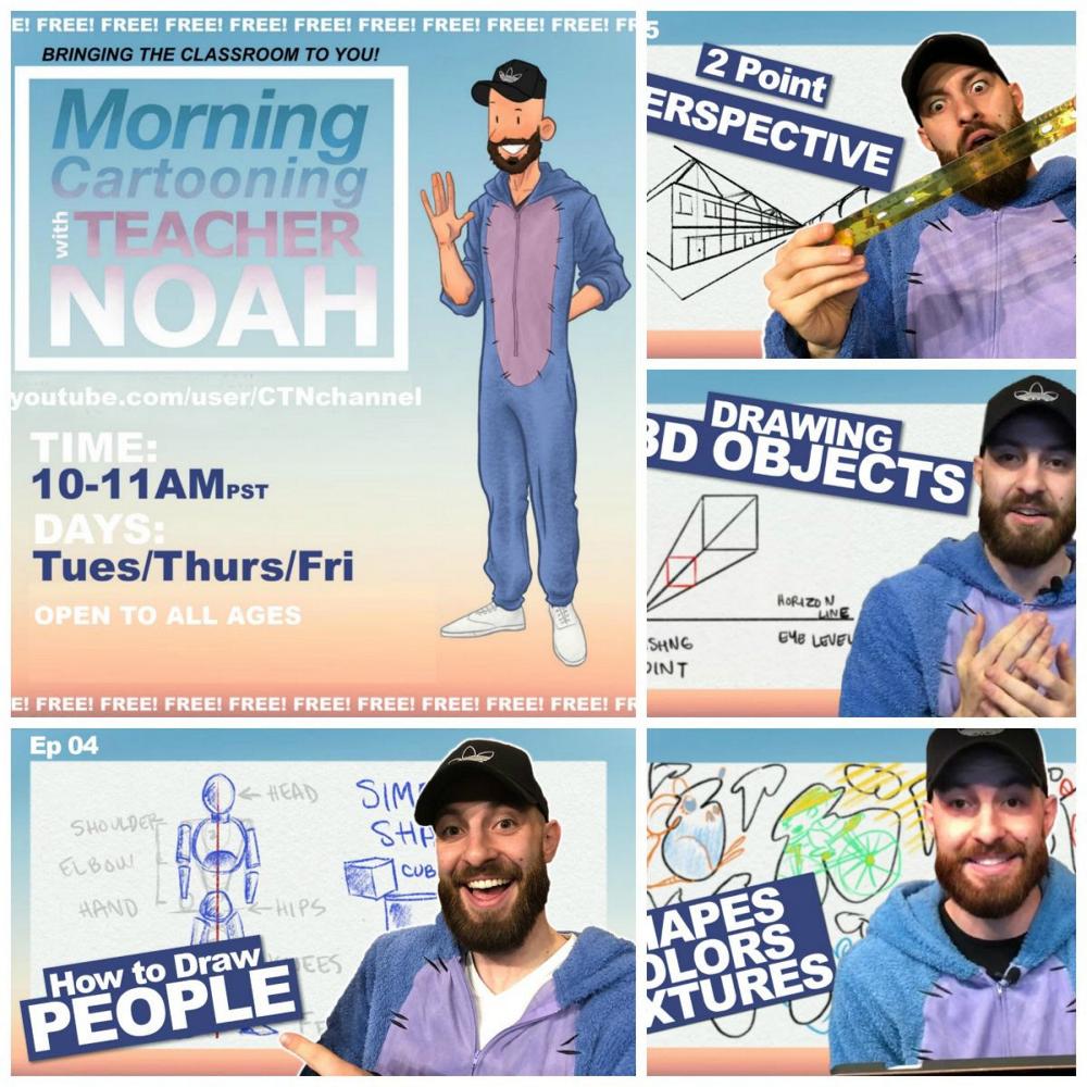 Morning Cartooning with Teacher Noah