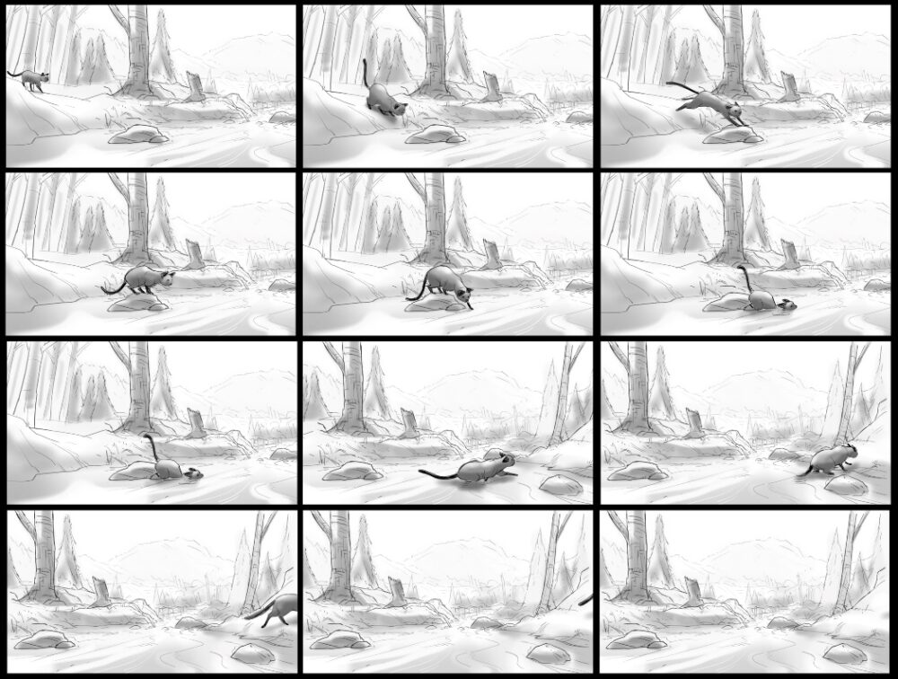 A Dream of a Thousand Cats storyboards